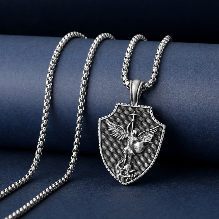 Archangel Saint Michael Shield Necklace - image 5