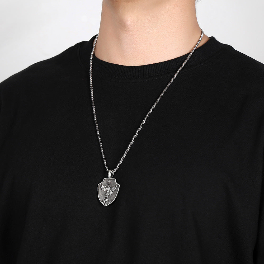 Archangel Saint Michael Shield Necklace - image 6