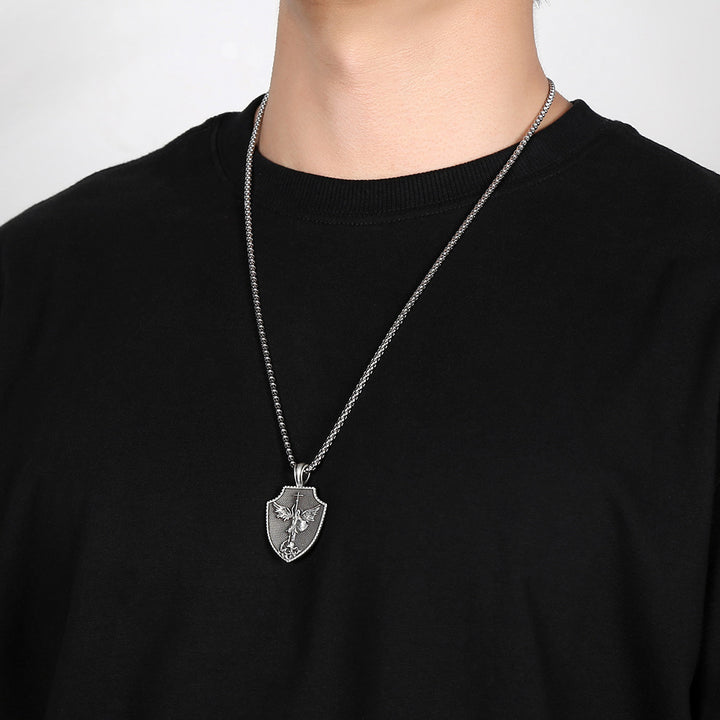 Archangel Saint Michael Shield Necklace - image 6