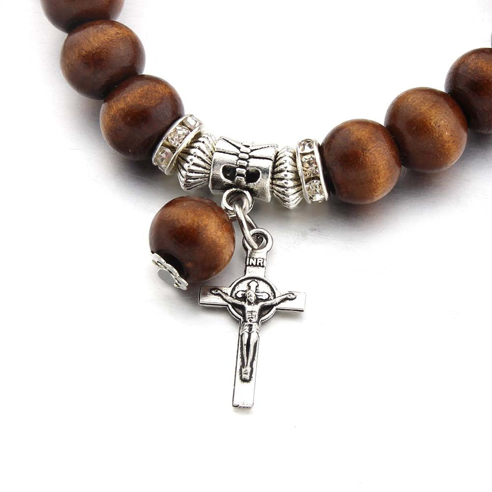 Christianartworkshop Handmade Wooden Bead  Jesus Cross Bracelet - image 3