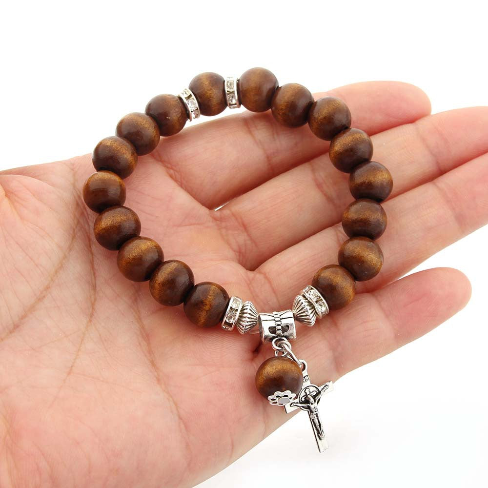 Christianartworkshop Handmade Wooden Bead  Jesus Cross Bracelet - image 4
