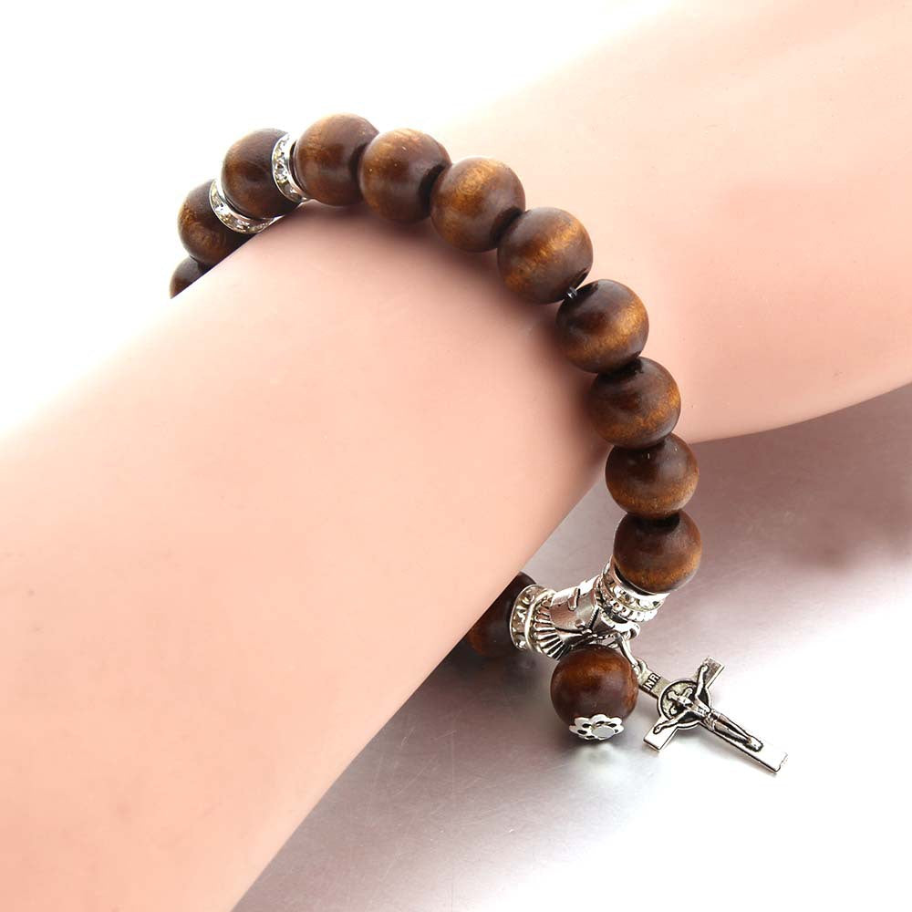 Christianartworkshop Handmade Wooden Bead  Jesus Cross Bracelet - image 2