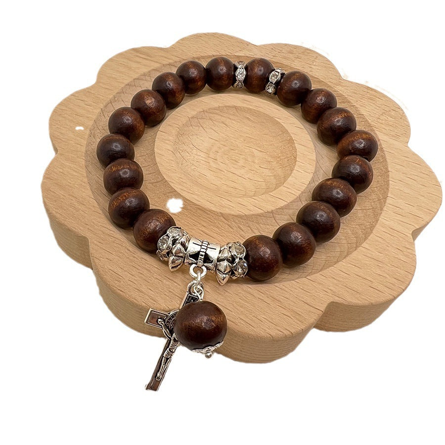 Christianartworkshop Handmade Wooden Bead  Jesus Cross Bracelet - image 5