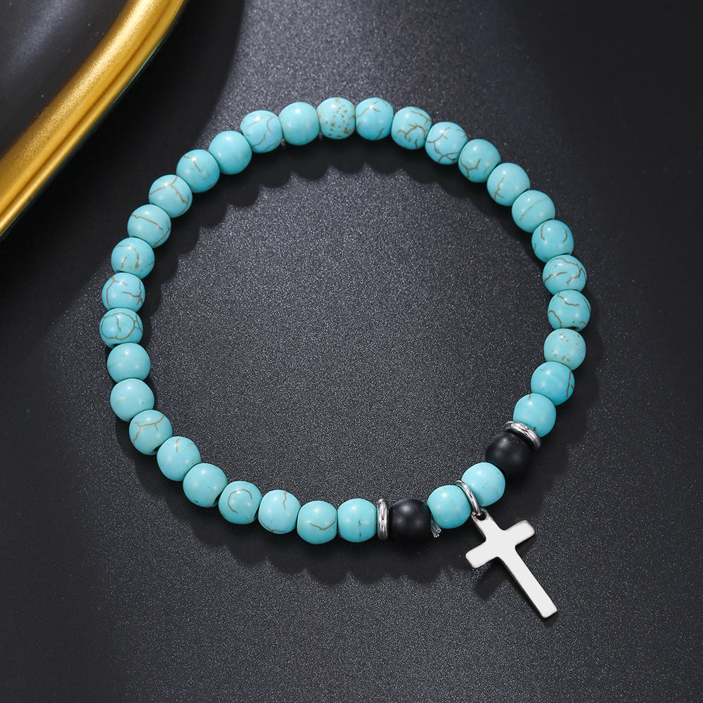 Christianartworkshop Blessing Turquoise Stretch Bracelet - Christ Blessing Bracelet - image 0