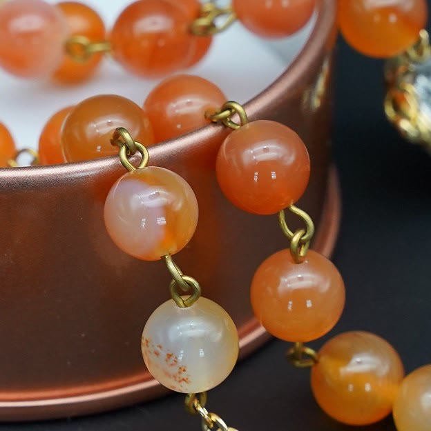 Christianartworkshop Natural Agate Rosary with St. Benedict & Crucifix - image 3