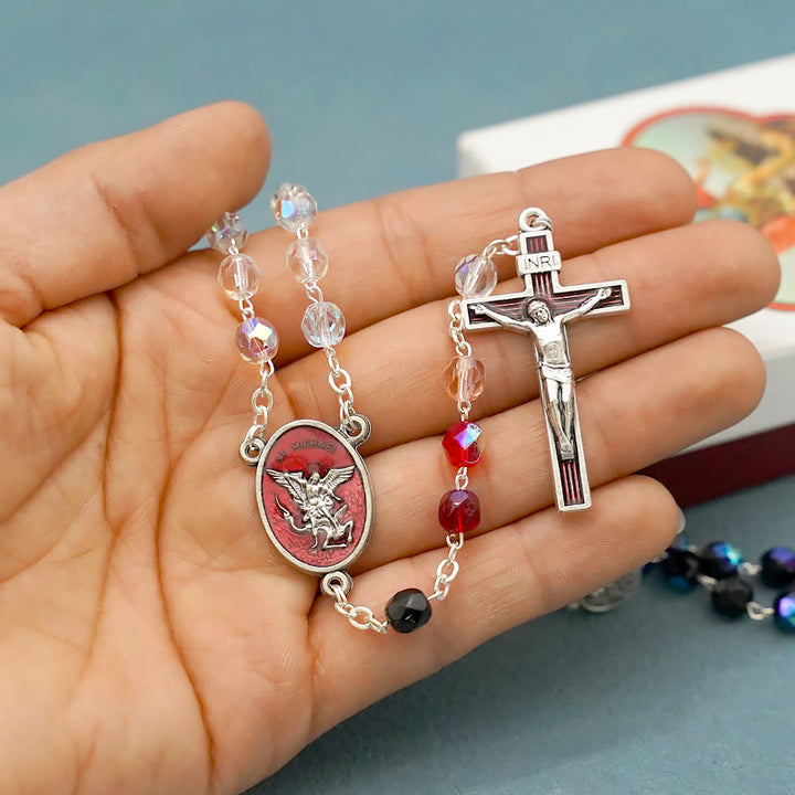 Christianartworkshop St. Michael the Archangel Crystal Blessing Rosary