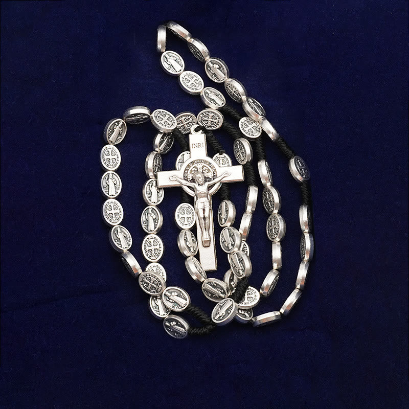 Christianartworkshop St. Benedict Crucifix Catholic Rosary - Black Cord - image 1