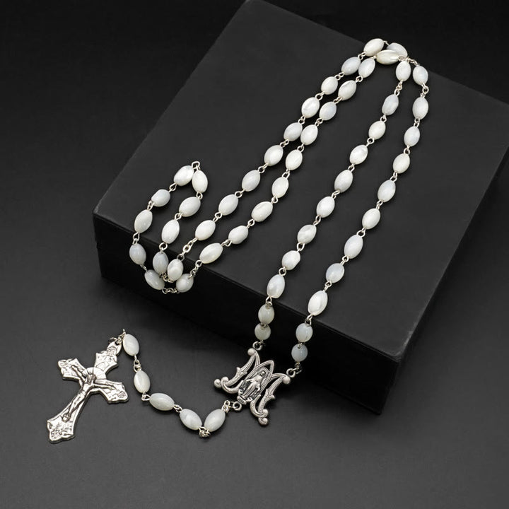 Christianartworkshop Blessed Virgin Mary: Catholic Mother-of-Pearl Rosary - Mother-of-Pearl - image 0