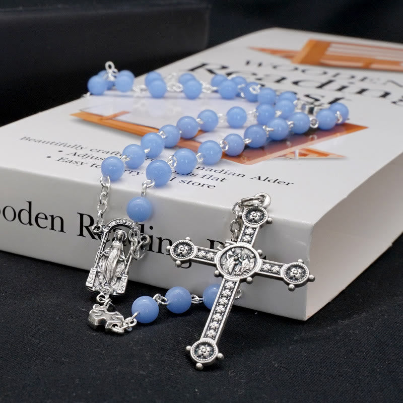 Luminous Beads Christian Prayer Rosary - Blue - image 1