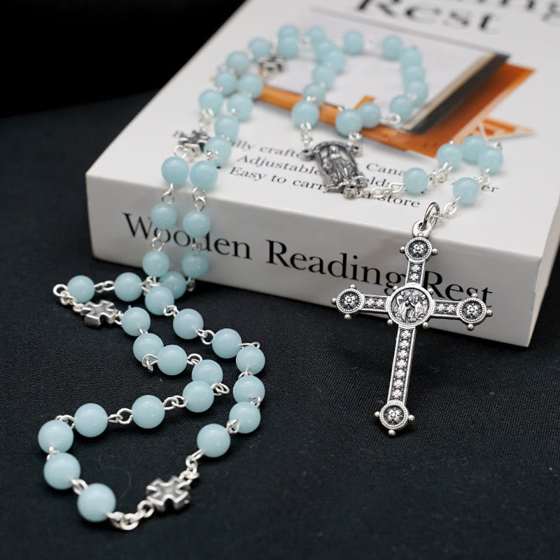 Luminous Beads Christian Prayer Rosary - Light Blue - image 6