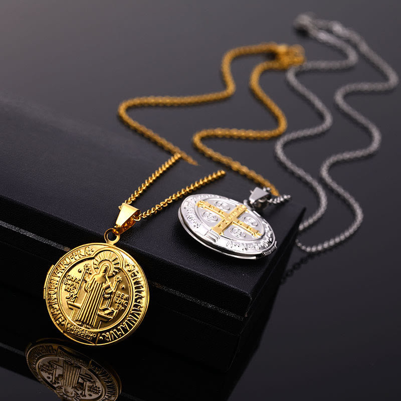 Christ Classic St. Benedict Pendant Titanium Necklace - image 4