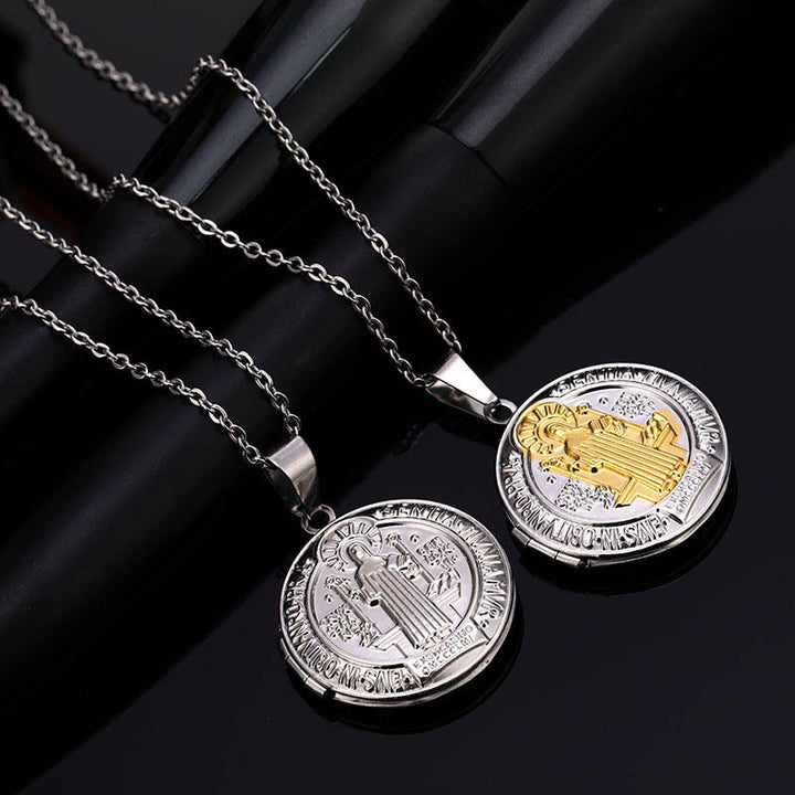 Christ Classic St. Benedict Pendant Titanium Necklace - image 6