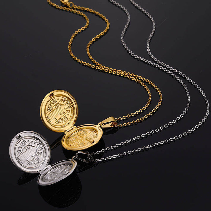 Christ Classic St. Benedict Pendant Titanium Necklace - image 3