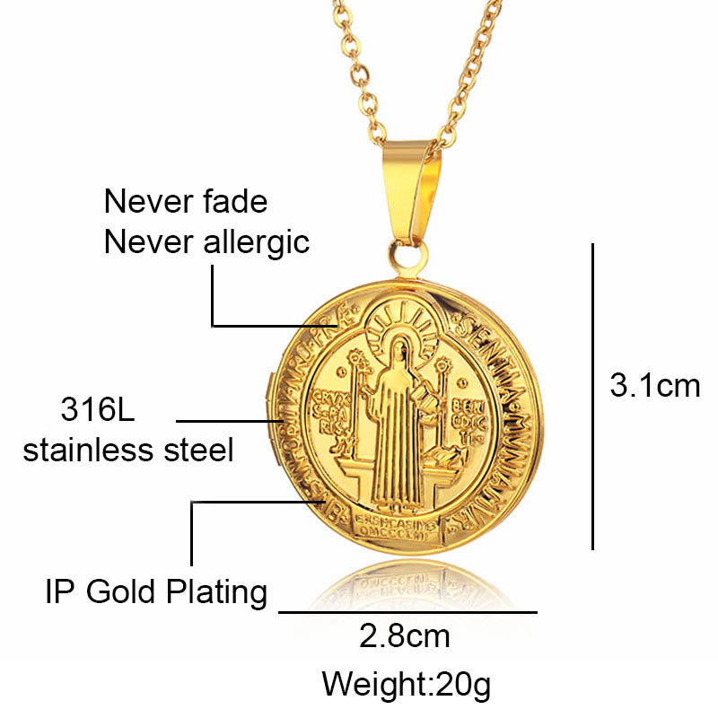 Christ Classic St. Benedict Pendant Titanium Necklace - image 11