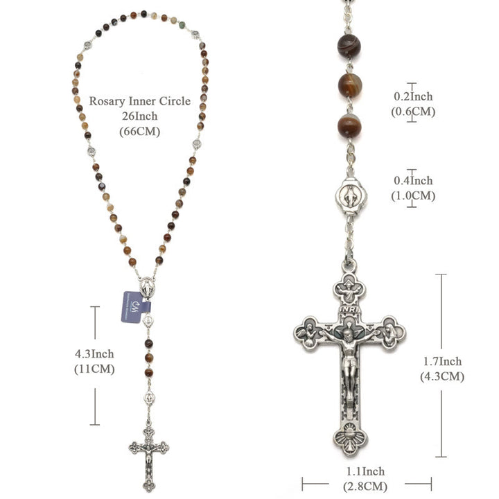 Christianartworkshop Virgin Mary Agate Prayer Rosary with 5-in-1 Crucifix - image 7