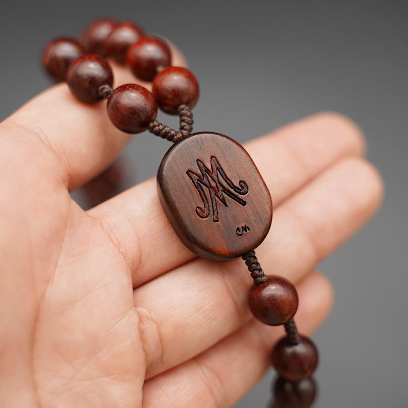 Christianartworkshop Quality Original Handmade Praying Rosary (Red Sandalwood/Ebony) - image 4