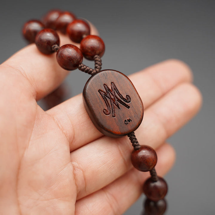 Christianartworkshop Quality Original Handmade Praying Rosary (Red Sandalwood/Ebony) - image 4
