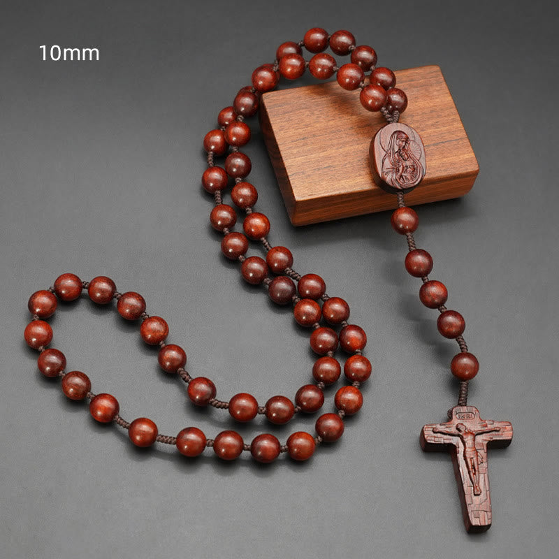 Christianartworkshop Quality Original Handmade Praying Rosary (Red Sandalwood/Ebony) - image 2