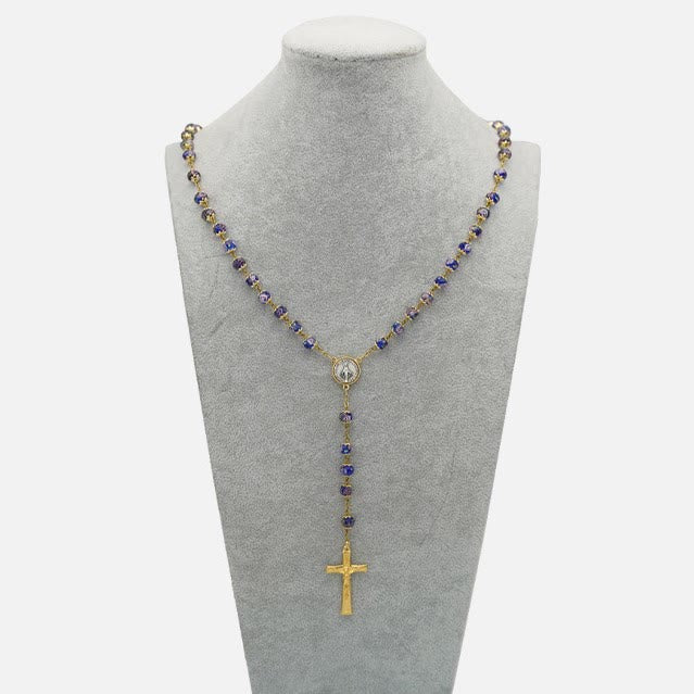 Christianartworkshop Virgin Mary Glazed Multi-color Crystal Rosary - image 4