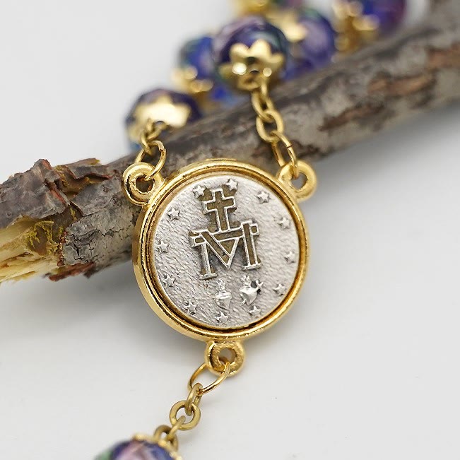 Christianartworkshop Virgin Mary Glazed Multi-color Crystal Rosary - image 3