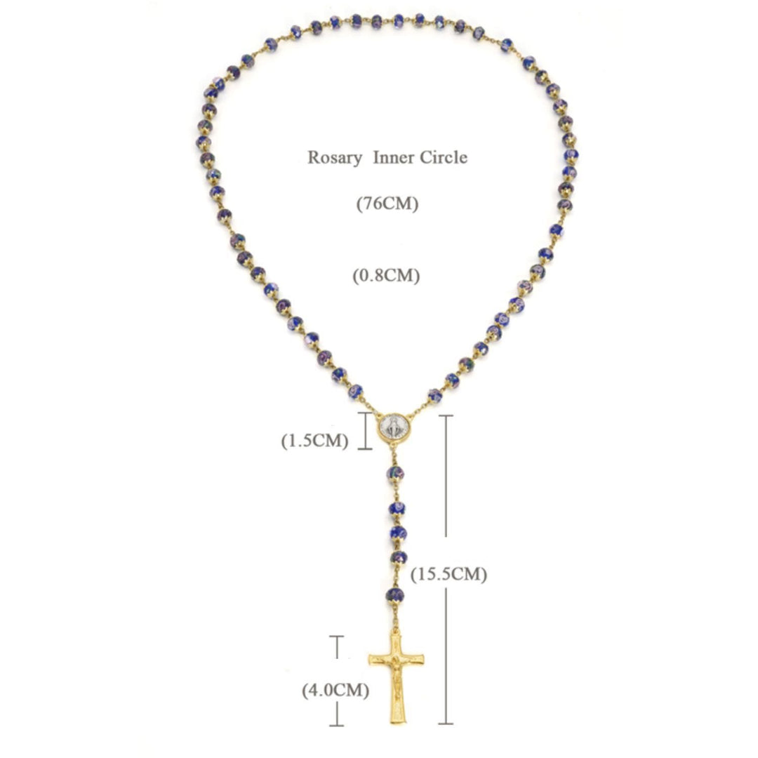 Christianartworkshop Virgin Mary Glazed Multi-color Crystal Rosary - image 10