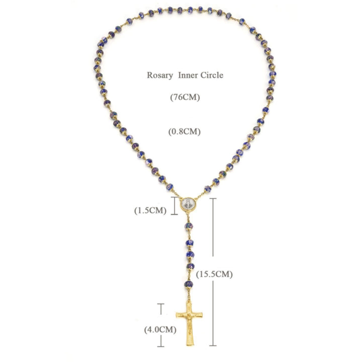 Christianartworkshop Virgin Mary Glazed Multi-color Crystal Rosary - image 10