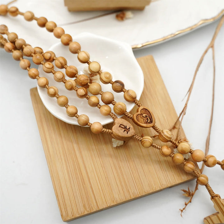 Handmade Olive Wood Quality Praying Rosary - image 4