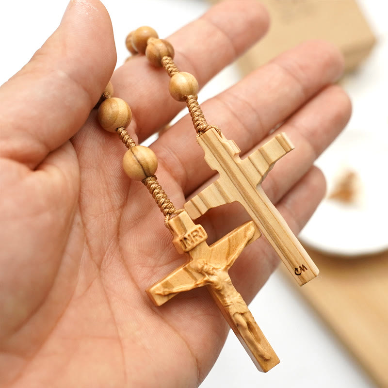 Handmade Olive Wood Quality Praying Rosary - image 2