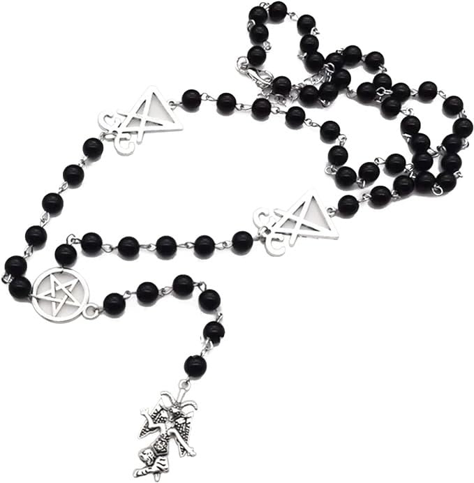 Satan Goat Mendes Baphomet Rosary Necklace
