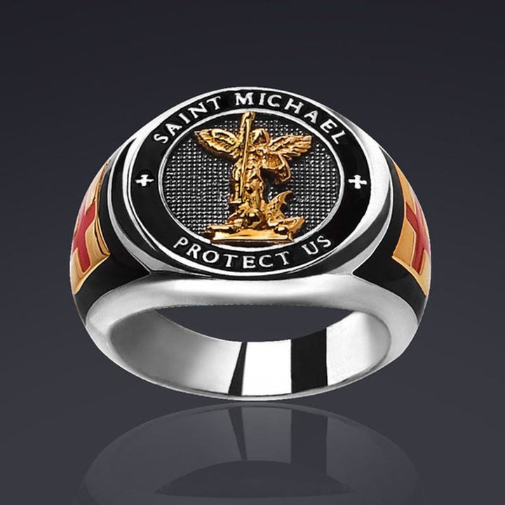 Christianartworkshop Saint Michael the Archangel Protection Ring - UK Size Z（US 13） - image 0