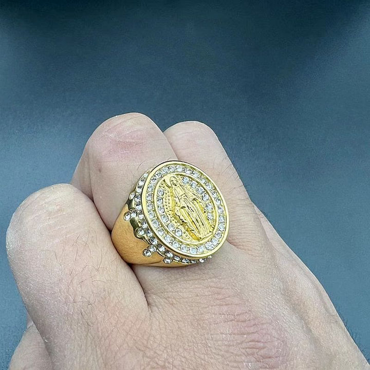 Virgin Mary Stainless Steel Catholic Ring - image 2