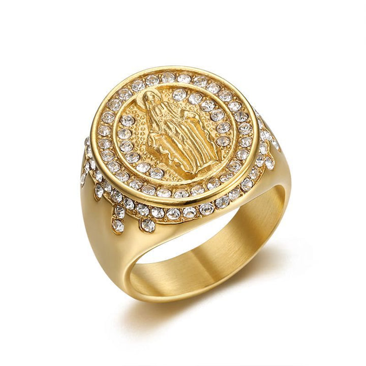 Christianartworkshop Virgin Mary Stainless Steel Catholic Ring - image 3