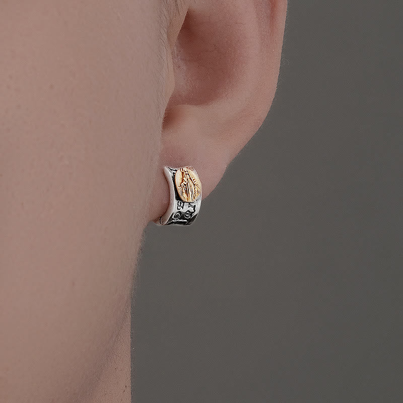 Virgin Mary Silver Earrings Religion Jewelry - image 5