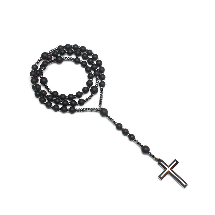 Agate/Tiger's Eye Stone Cross Catholic Rosary - image 10