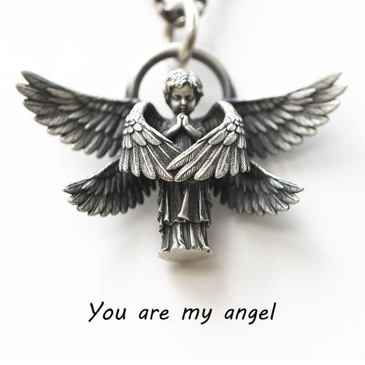 Praying Angel Wing Pendant Good Luck Necklace - image 4