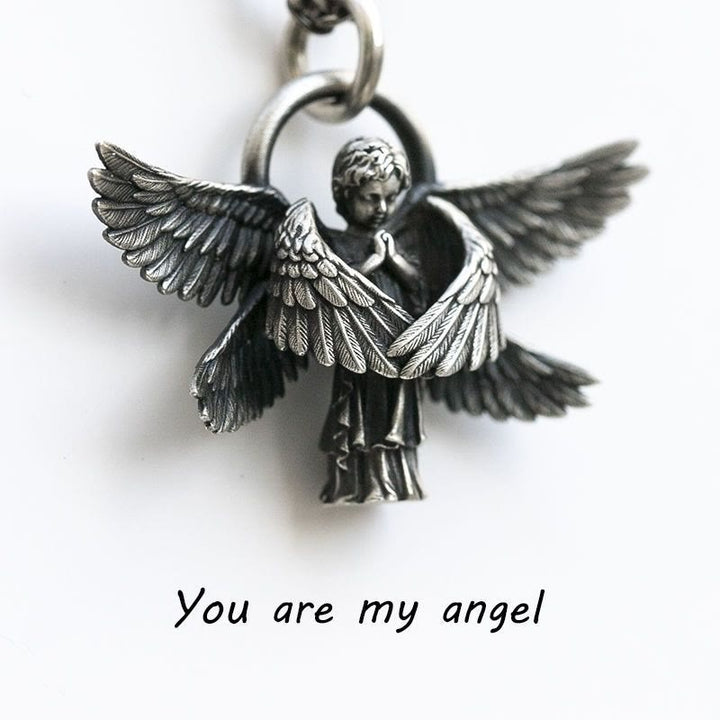 Praying Angel Wing Pendant Good Luck Necklace - image 2