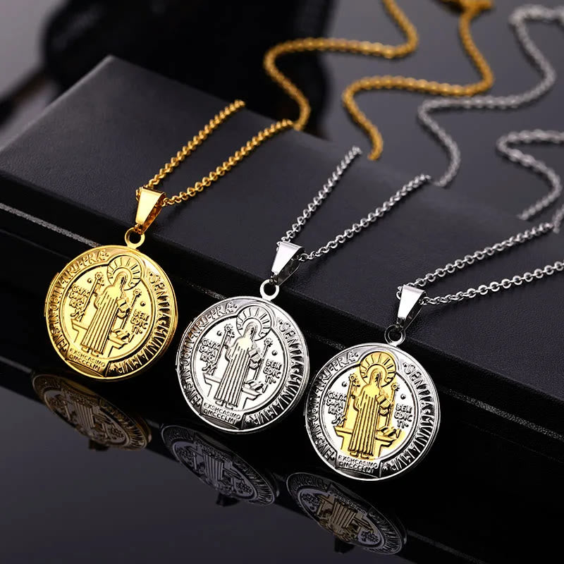 Christ Classic St. Benedict Pendant Titanium Necklace - image 7