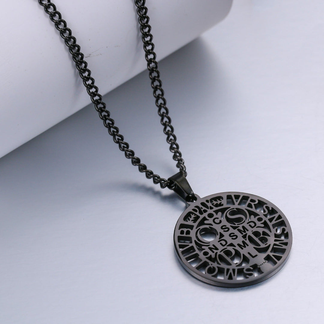 St. Benedict Symbol Openwork Pendant Necklace - image 7