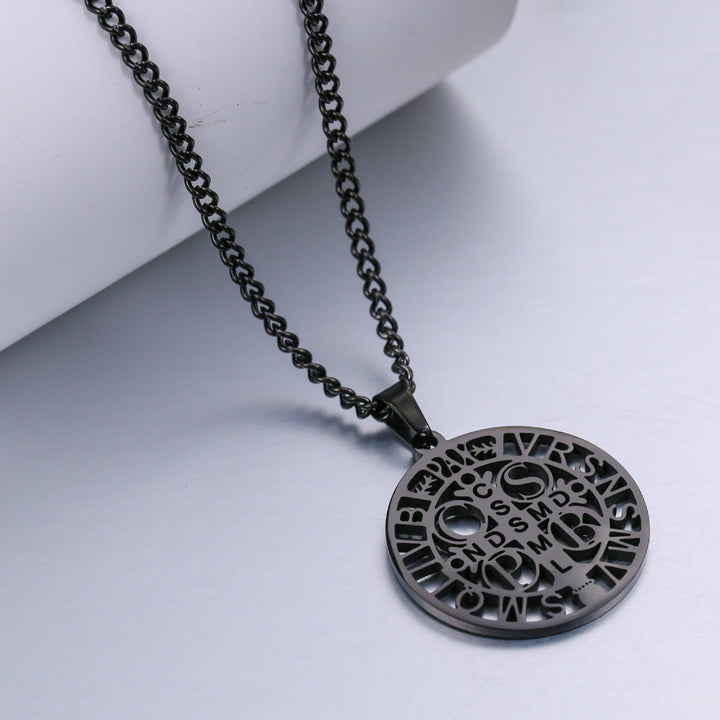 St. Benedict Symbol Openwork Pendant Necklace - image 7