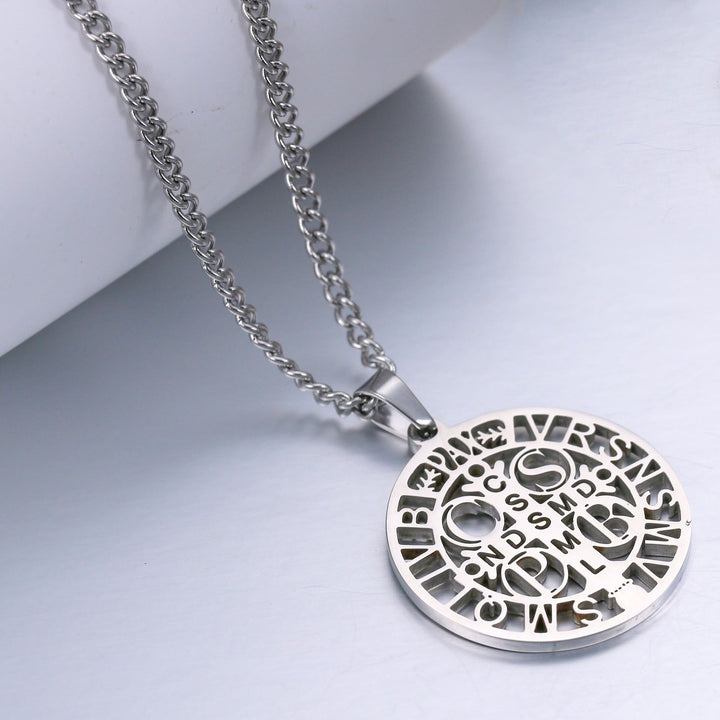St. Benedict Symbol Openwork Pendant Necklace - image 6