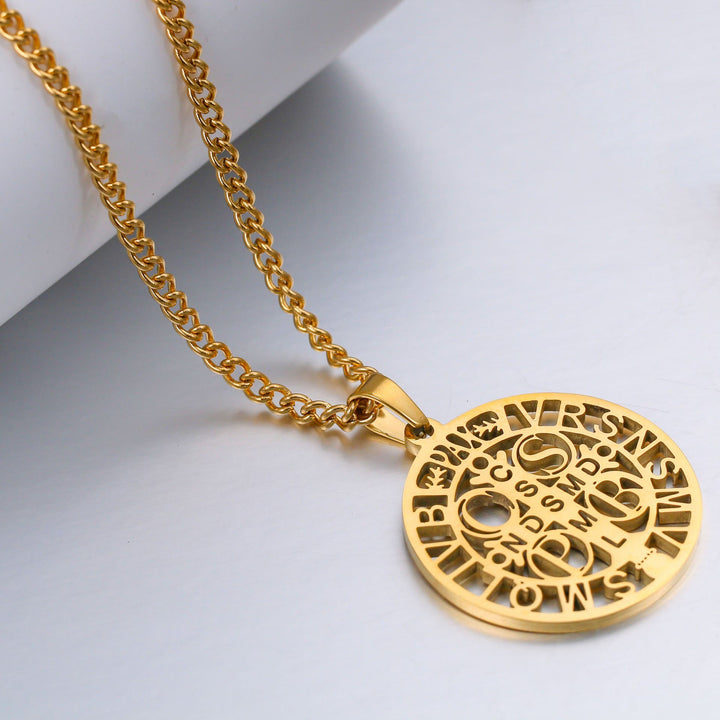 St. Benedict Symbol Openwork Pendant Necklace - image 5