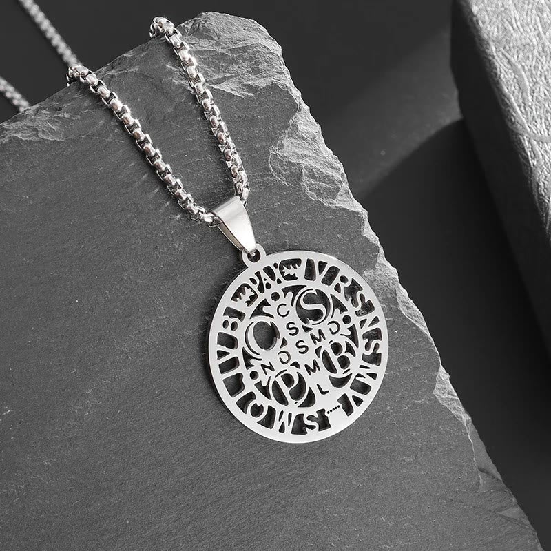 St. Benedict Symbol Openwork Pendant Necklace - Metallic - image 1