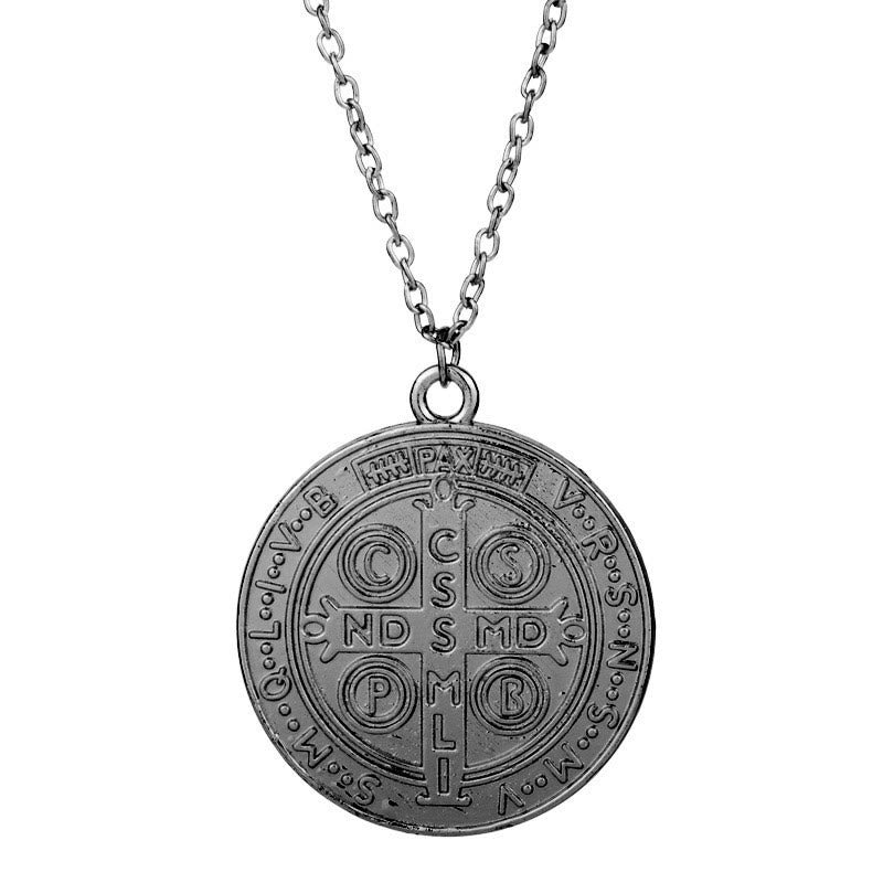 Christianartworkshop Dual-Sided St. Benedict Medal Necklace (4 color) - Black - image 3