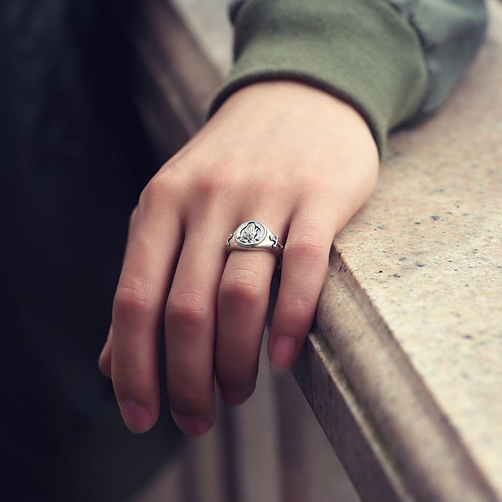 Christianartworkshop Praying Hands Adjustable Ring - image 5