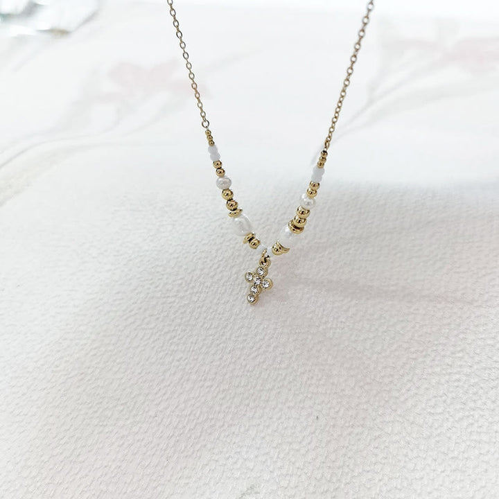 Freshwater Pearl Cross Necklace - image 6