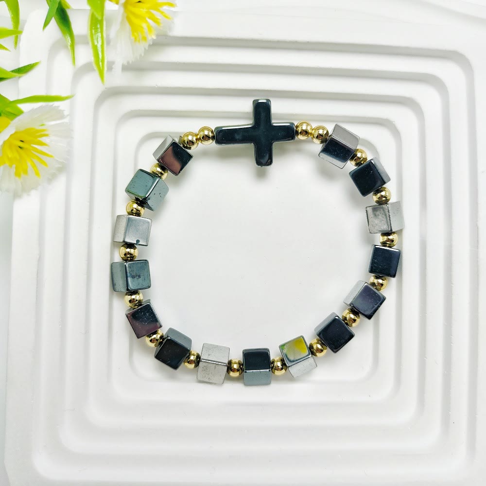 Christianartworkshop Cross Dazzle Black Sparkle Bracelet - Silver - image 4