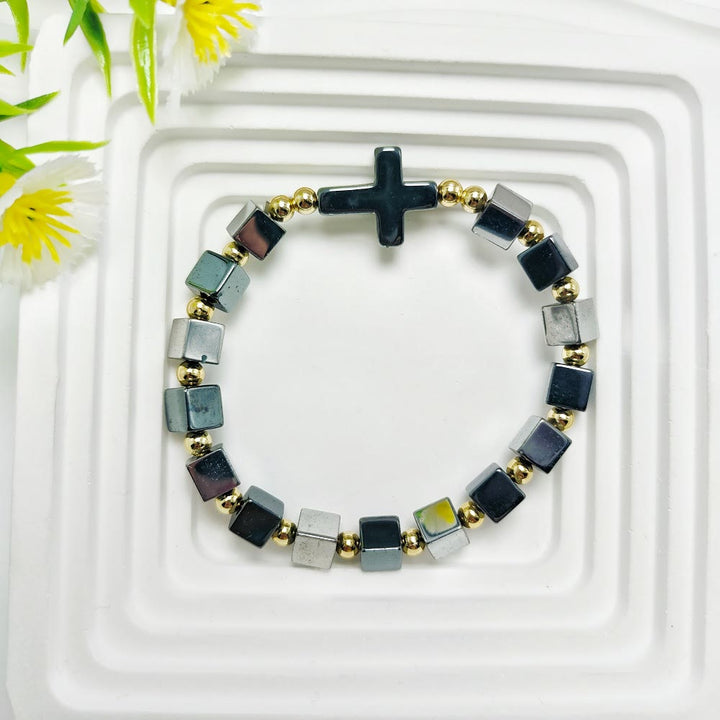 Christianartworkshop Cross Dazzle Black Sparkle Bracelet - Silver - image 4