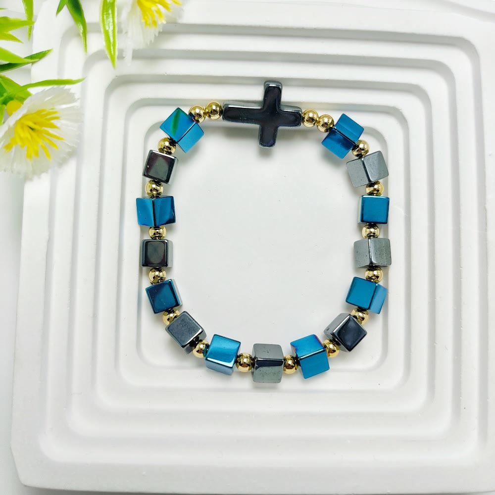Christianartworkshop Cross Dazzle Black Sparkle Bracelet - Lake Blue - image 3