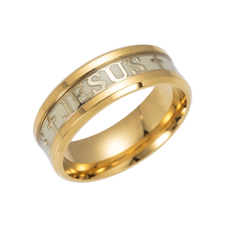 Luminous "JESUS" Printed Stainless Steel Ring - image 10