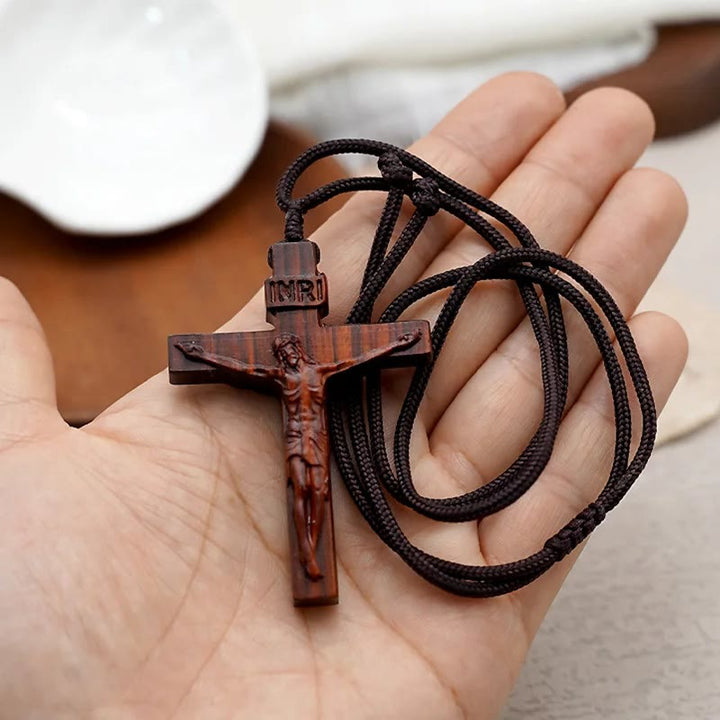 Christianartworkshop FAITH AS YOUR ARMOR: Jesus Crucifix Wooden Necklace - image 7